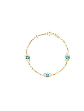 Netali Nissim 18k Gold Turquoise Evil Eye Bracelet Roseark